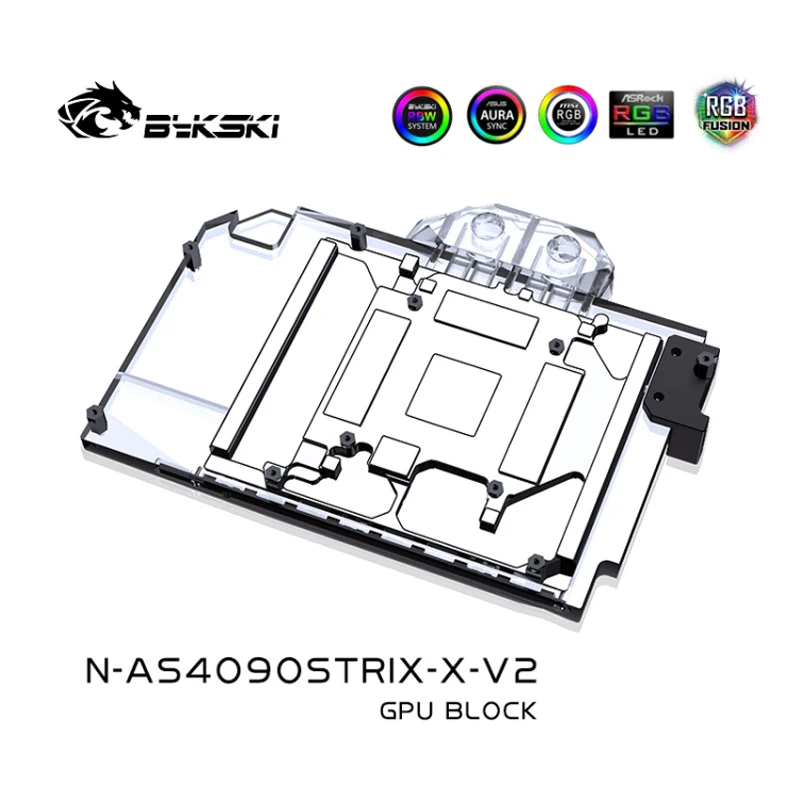 Фото Блок для видеокарты Bykski N-AS4090STRIX-X-V2 /GPU Block для ASUS TUF GAMING RTX 4090 / RTX4090 ROG Strix, 0.3 мм, с микро-водоотводом Jet Micro-waterway №4