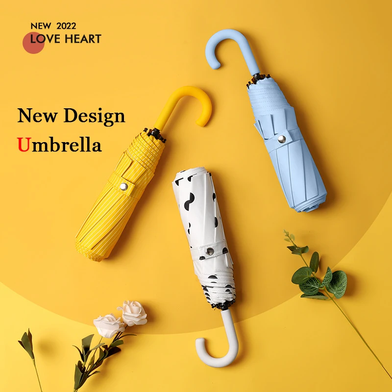 

New Design Umbrella Sun Rain Women Flat Lightweight Umbrella Protection Parasol Travel Portable Umbrella for Women Girls