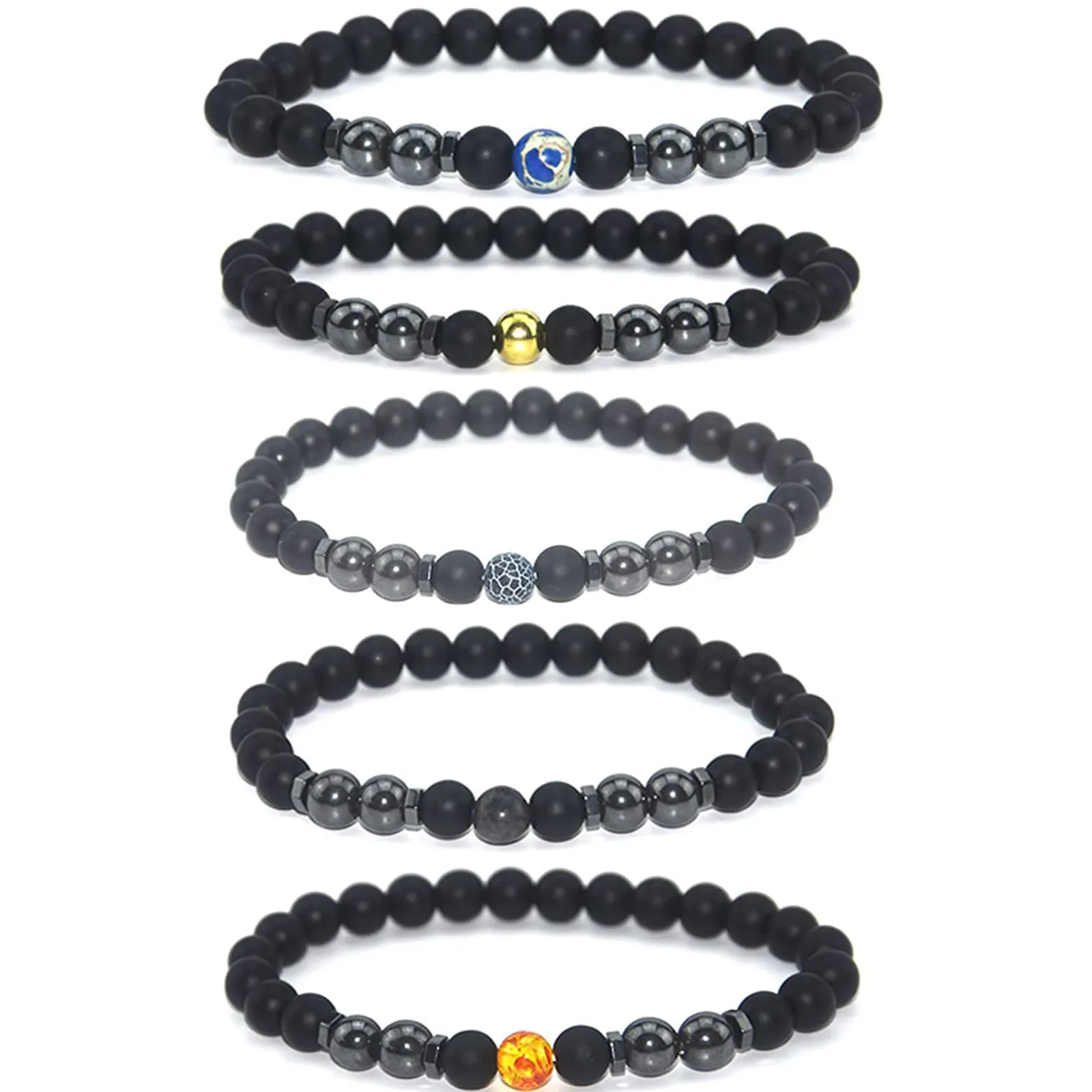 

5pcs Black Obsidian Anklet Magnetic Anti-swelling Ankle Bracelet Summer Ankle Healthy Relax The Mood Jewelry For Girlfriend