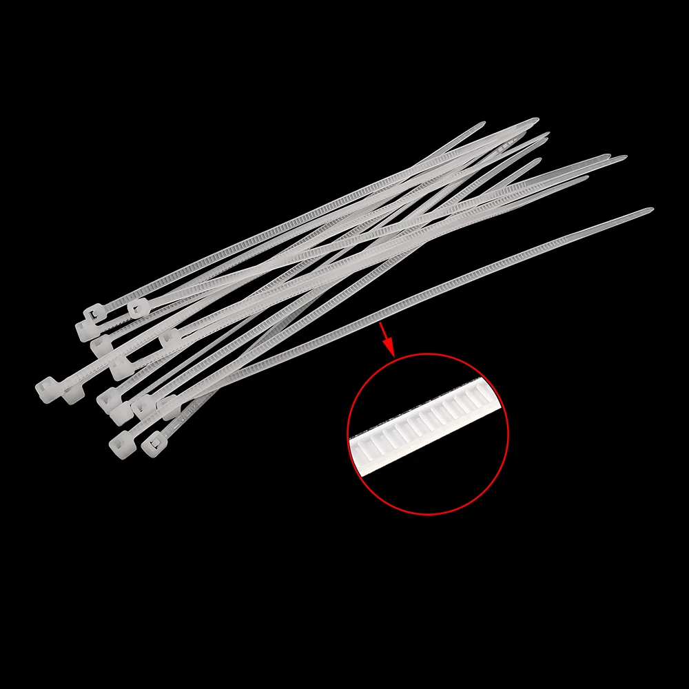 100 см регулируемая застежка-молния белый самоблокирующийся нейлоновый кабель