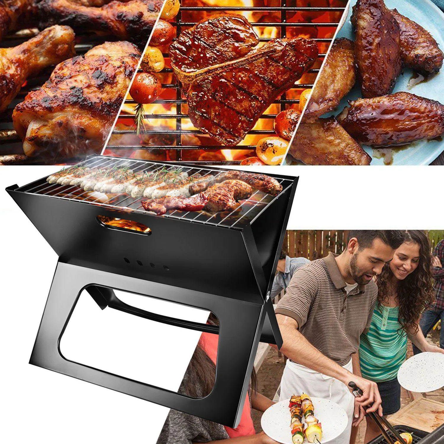 

Charcoal Grill, Barbecue Grill for Camping Garden Outdoor Travel BBQ
