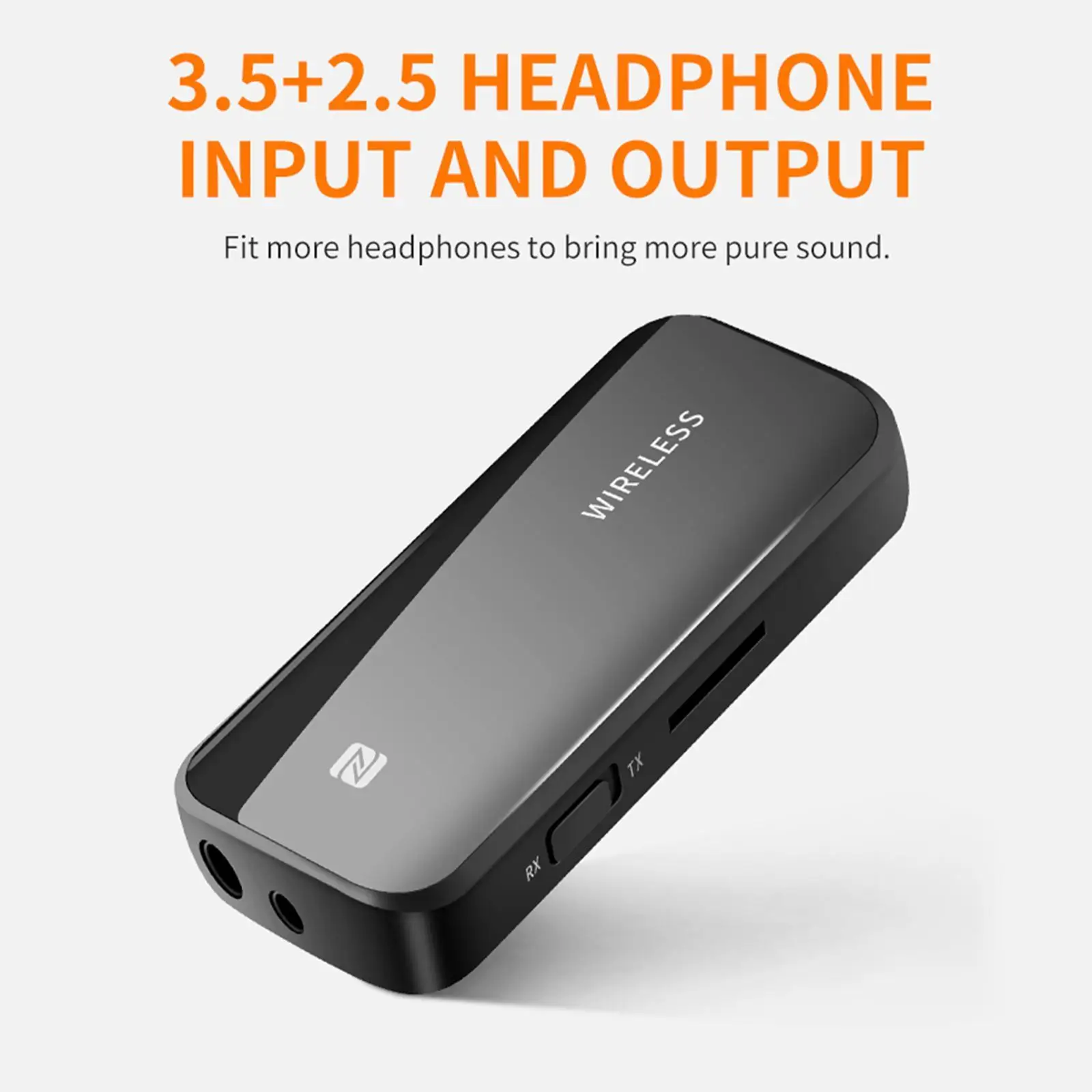 

2 In 1 Wireless Bluetooth Receiver Transmitter Bt 5.1 NFC Type-c Charging Handsfree Wireless Car Kit Collar Clip Stereo Audio