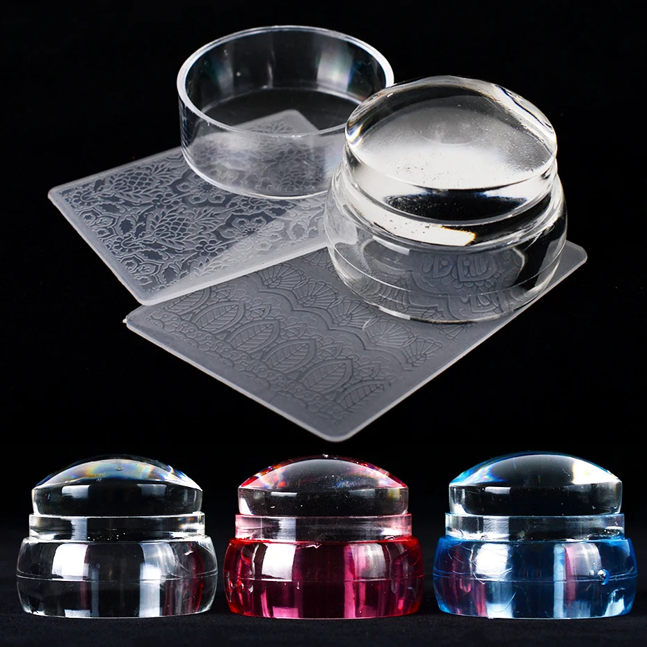 

3pcs Nail Art Stamper Scraper Set Jelly Silicone Stamp Nail Stamping Plates Polish Print Transfer Templates Designs Tool JI621-1