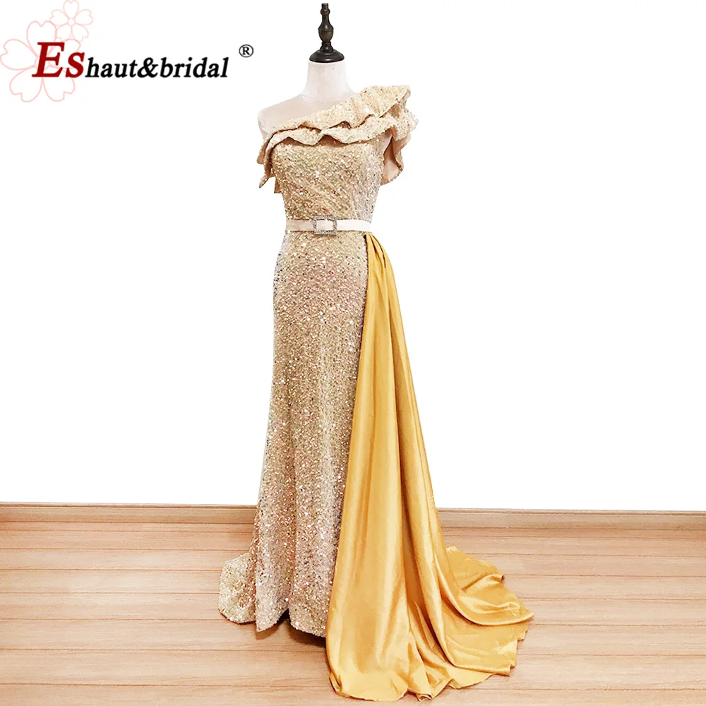 

Женское бархатное вечернее платье с блестками, элегантное атласное платье-Русалка на одно плечо, бальное платье для выпускного вечера и сва...