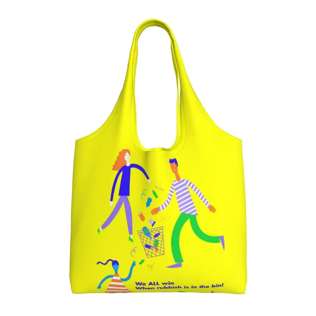 We All Win Бакалея Большая сумка для покупок Женская уличная роспись Искусство