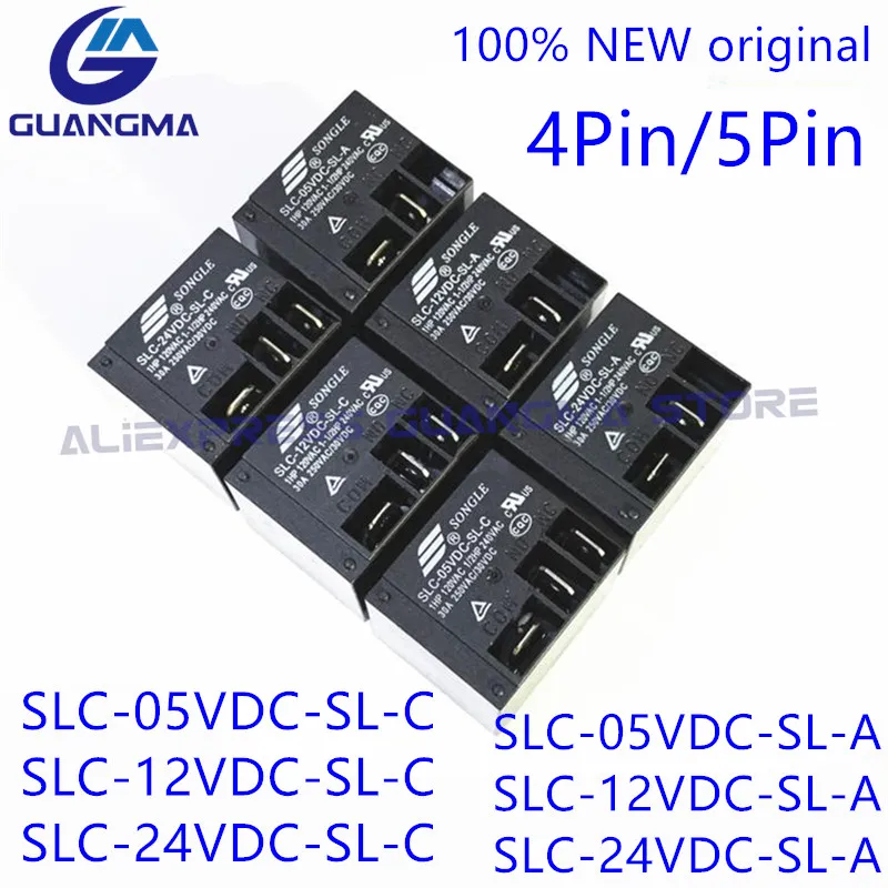 5 шт., реле, Φ набор преобразования 5PIN 30A T91, 12VDC 24V-SL-A 4PIN DC5V 12V 24V