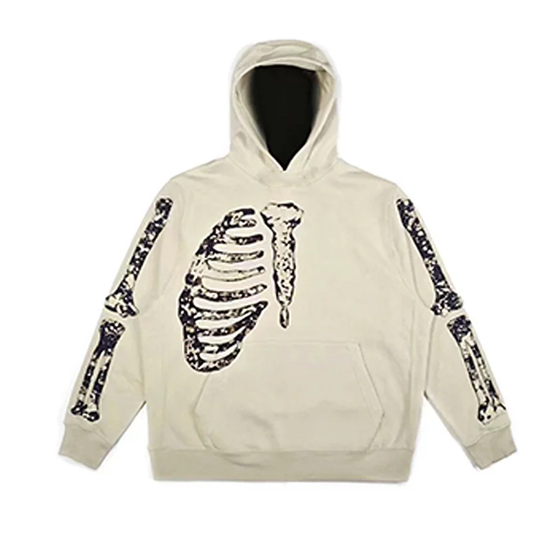 

Y2k Gothic Skull Print Hoodie Women Round Neck Harajuku Hip Hop Oversized Jacket Autumn Winter Vintage Loose Hooded Sweatshirts