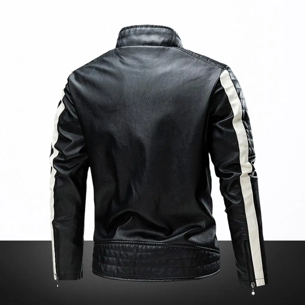 

Jacket Coat Slim Male Windproof Vintage Zipper Outerwear Men Coat for Daily Wear