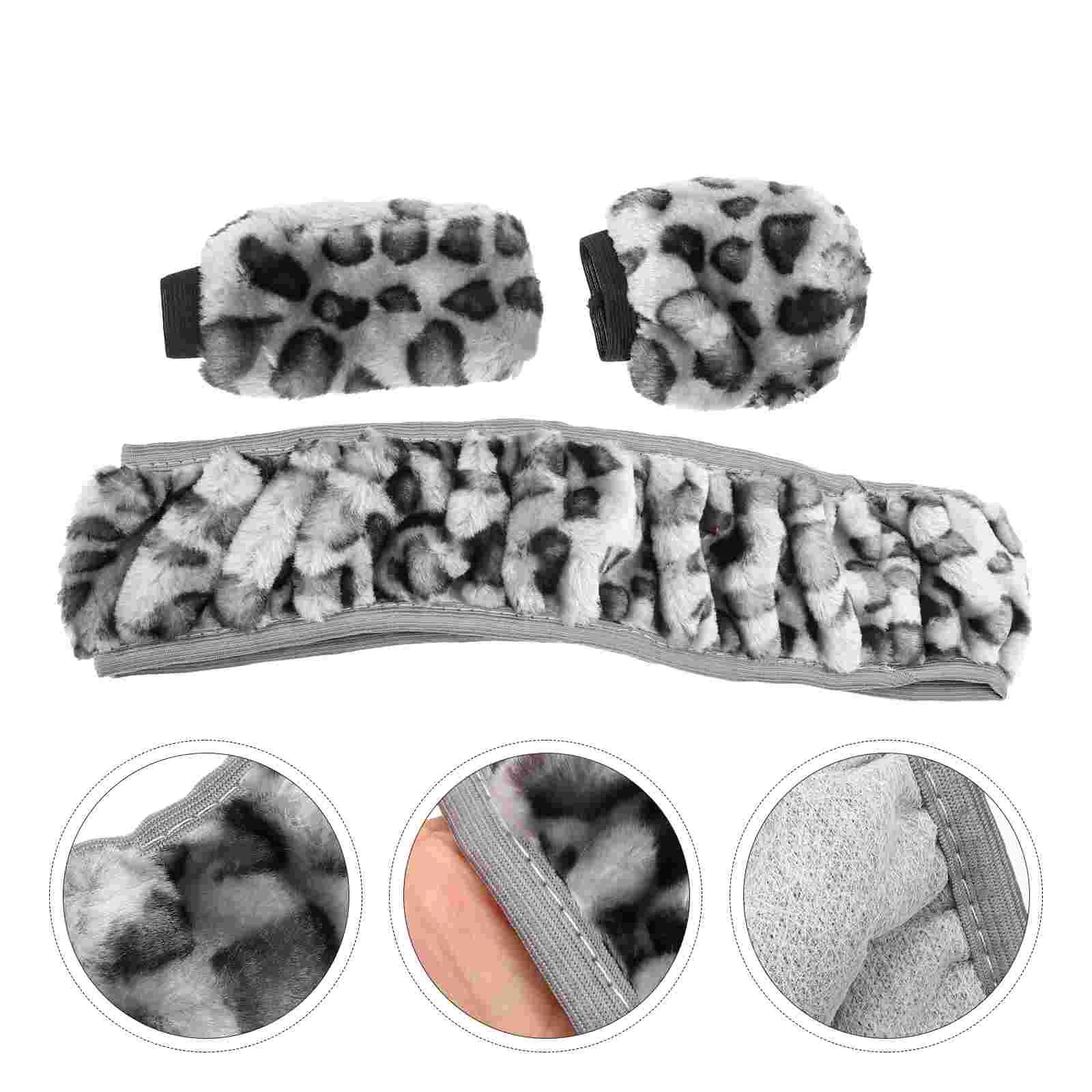 

1 Set Car Steering Wheel Cover Plush Gear Protector Handbrake Cover