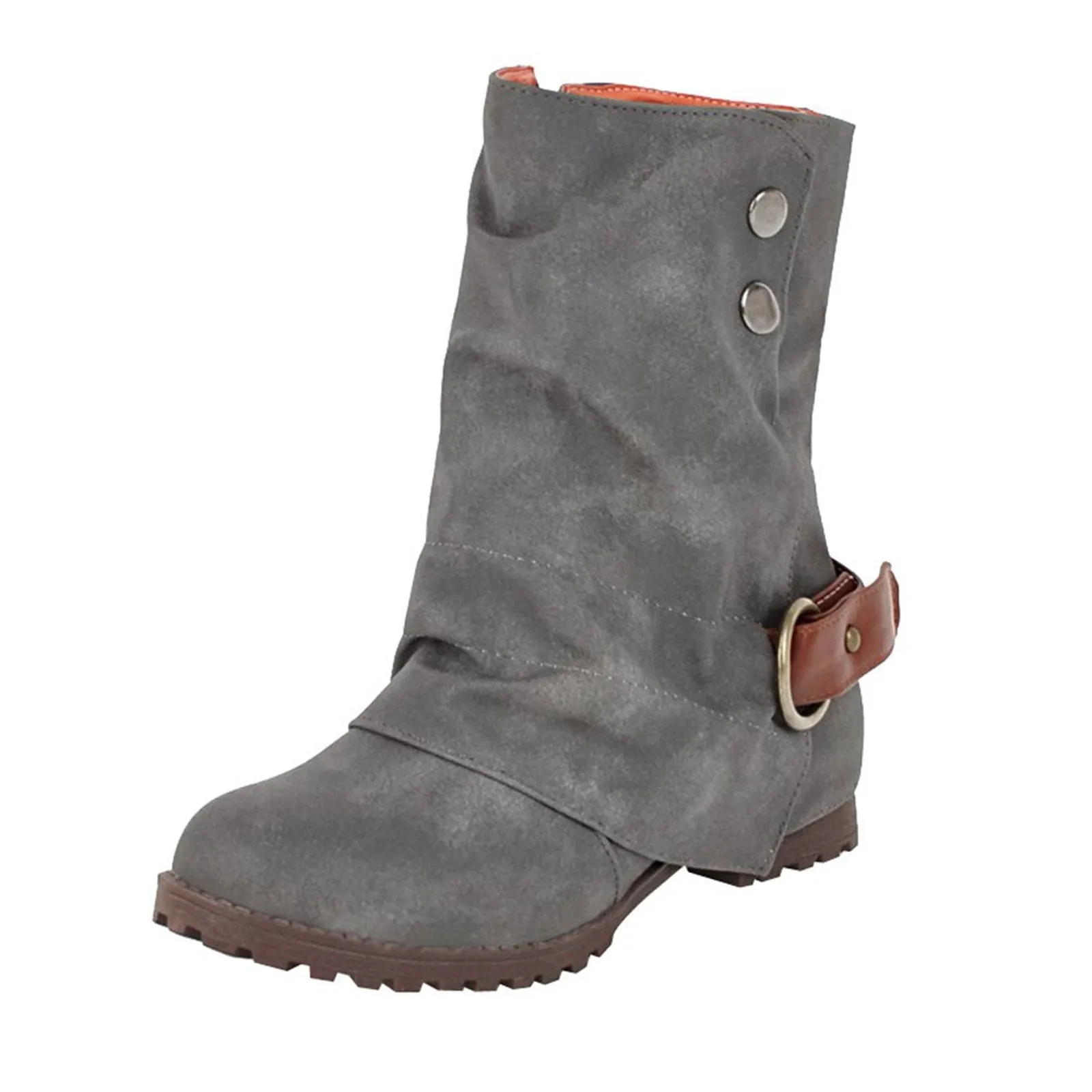 Женские ботильоны зимние полусапожки на низком каблуке женская повседневная