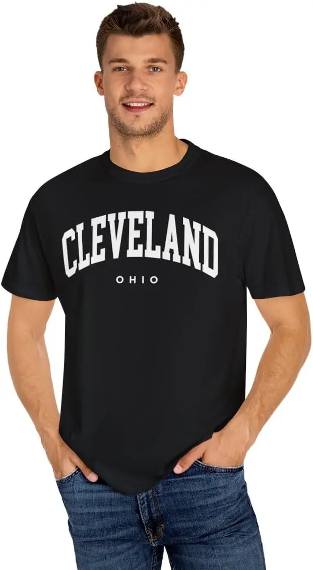Удобная цветная футболка с коротким рукавом для взрослых Кливленда Огайо