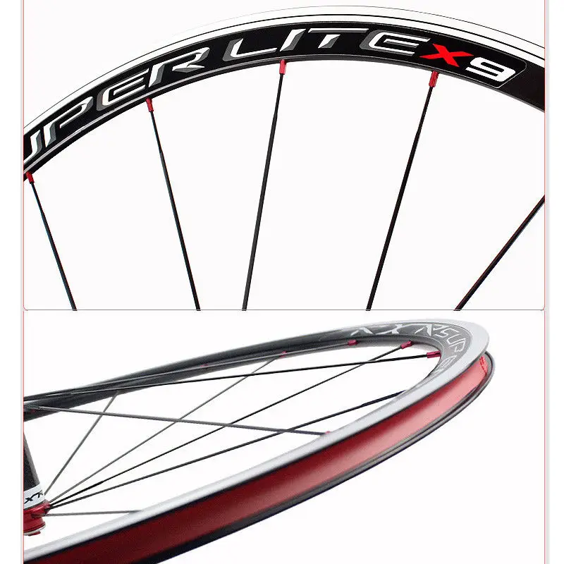 RXR X9 700C Road Bike Wheelset Carbon Hub Bicycle Wheels Clincher V Brake Rim Front Rear QR 100/130mm | Спорт и развлечения