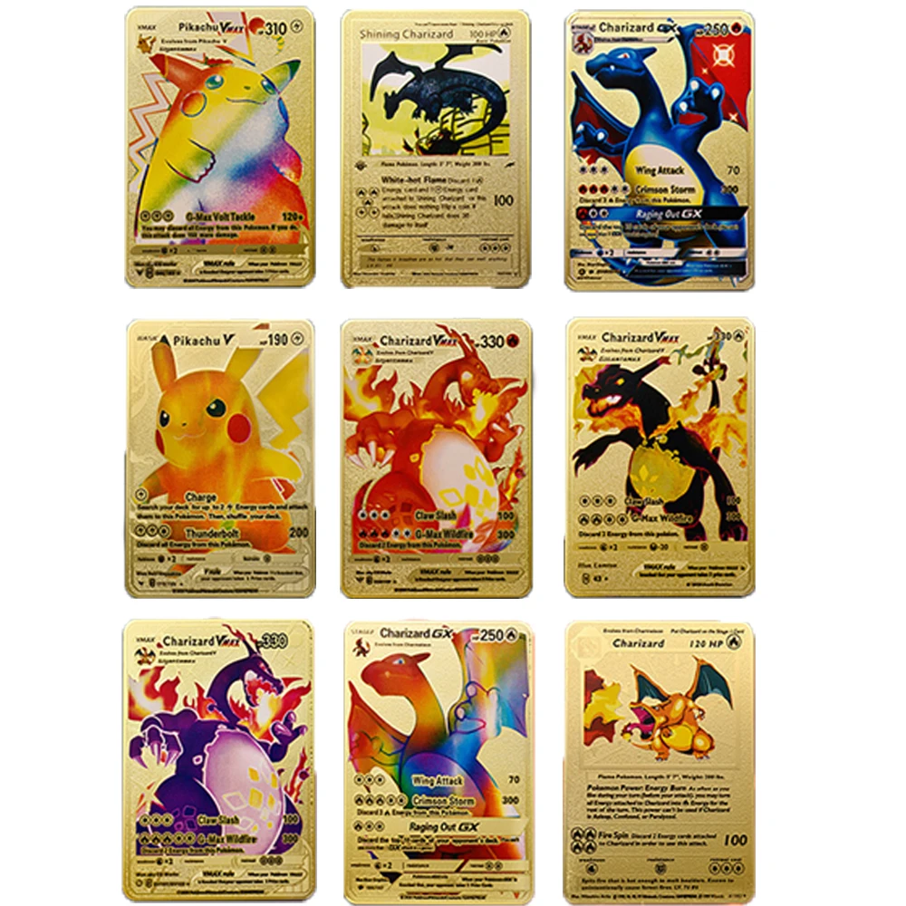 27-54pcs/set Pokemon Cards Gold Vmax GX Energy Card Charizard Pikachu Rare Collection Trainer English/Spansih Pokemen | Игрушки и хобби