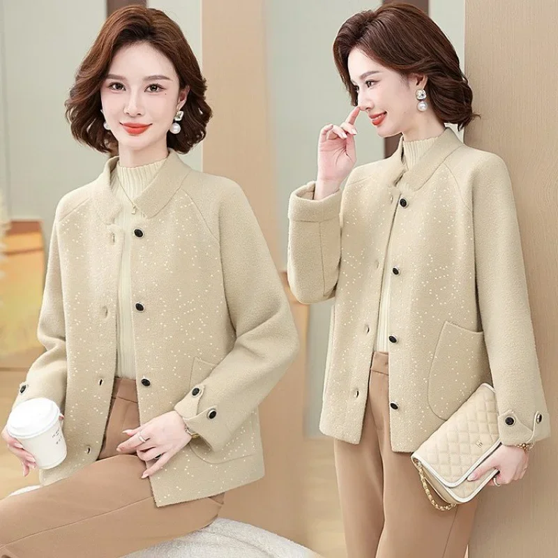 Стильный вязаный топ для пожилых женщин среднего возраста весенний укороченный