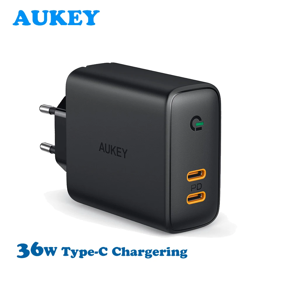 

Сетевая зарядная станция аукей, 36 Вт, с 2 разъемами usb-c, PA-D2, для быстрой зарядки, для европейских розеток, для Macbook, IPhone, HUAWEI, Xiaomi