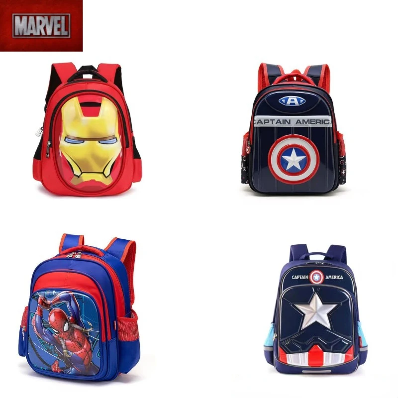 

Marvel Avengers Retro Personality School Bag Primary and Secondary School Boys Teen Cartoon Captain America Spider-Man Backpack