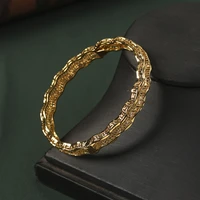 copper material gold plated bracelet dubai french robe cuff bracelet algerian wave bracelet women bridal gift