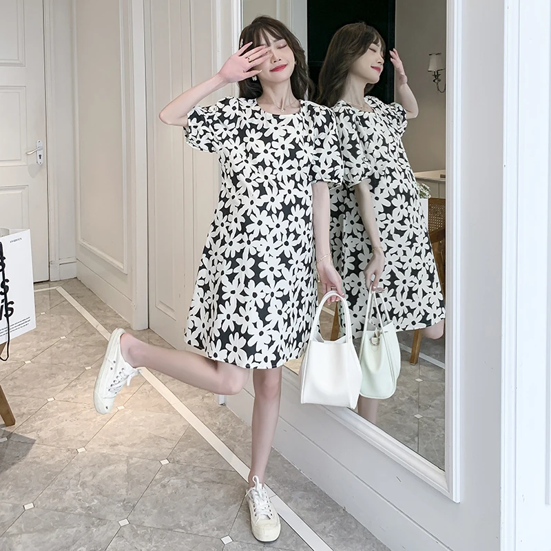 Платья для беременных S14636 # женское платье с рукавами-фонариками и цветочным