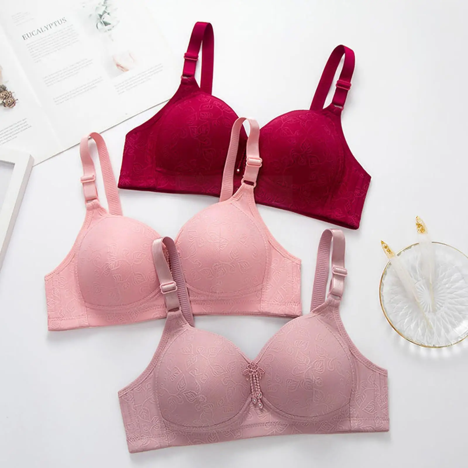 

Plus Size Lace Bras For Women Lingerie Floral Sexy Big Breast Bra Underwear Without Rims Sexy Lingerie Size Cotton Breathab Q9o1
