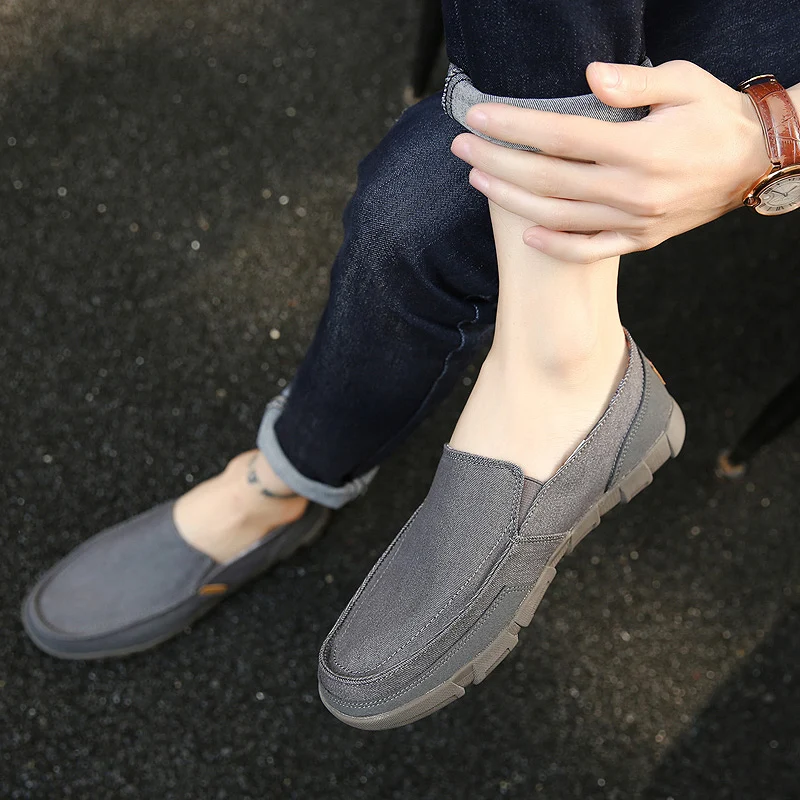 

Men Moccasins Breathable Casual Flat Shoes Spring/Autumn Espadrilles Classic Blue Canvas Men's shoes S12590-S12598 Morliron