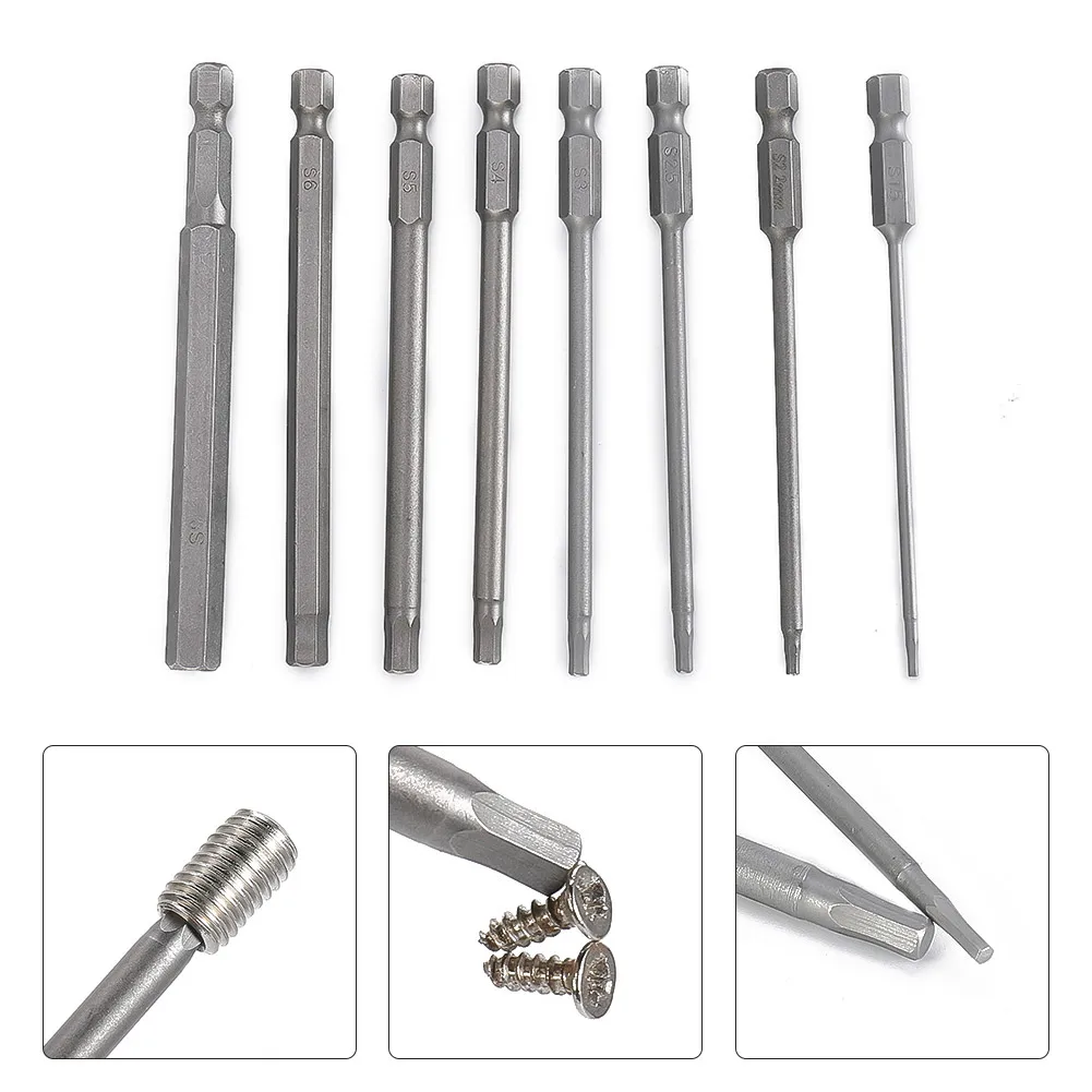 

8pcs Drill Bits Set Hex Head Bits Wrench Screwdriver Socket 1/4 Electric Hexagonal Bit Screwdriver Socket Bit 100mm