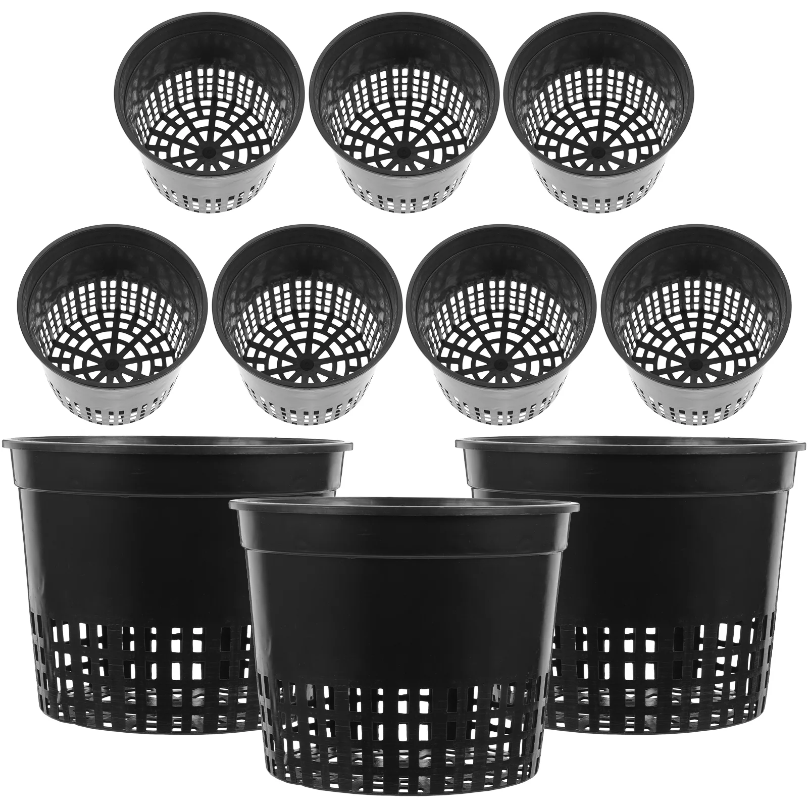 

10pcs Plastic Potss Pot Slotted Mesh Net Cups Nursery Pots Bucket Basket for Gardening Hydroponics Aquaponics Orchids