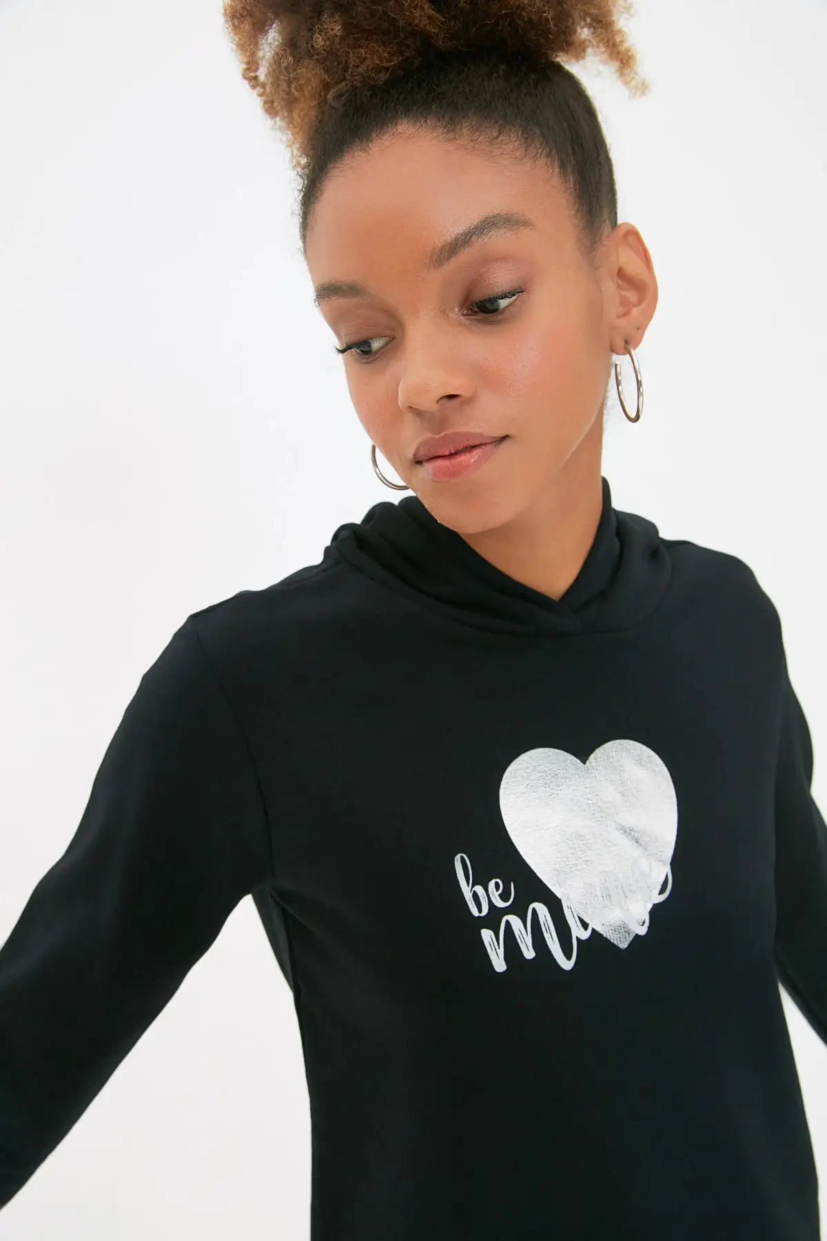 

Свитшот женский с капюшоном, базовый вязаный худи с принтом, модные всесезонные пуловеры из флиса, черный