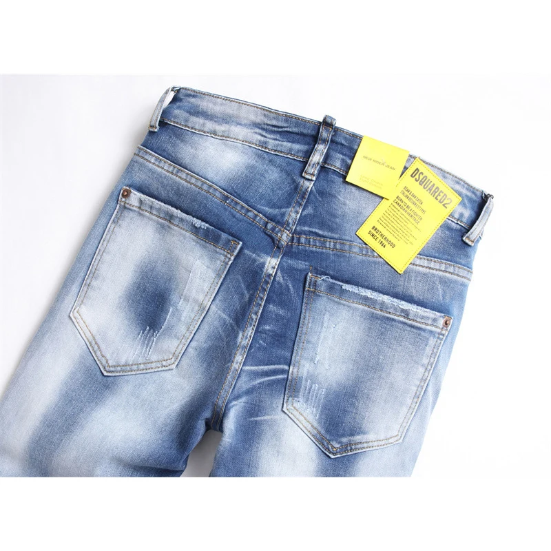 Men's Hip Hop Youth Street Tide Jeans High Quality Brand Designer Casual Style Denim Pants 2023 New Fashion Men Trouser Big Size