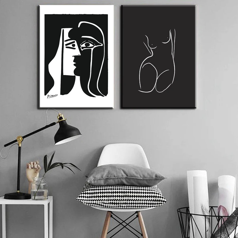 Абстрактная галерея, настенный постер на холсте, живопись, черно-белые картины, печать, домашний декор, декор гостиной, декорации, искусство