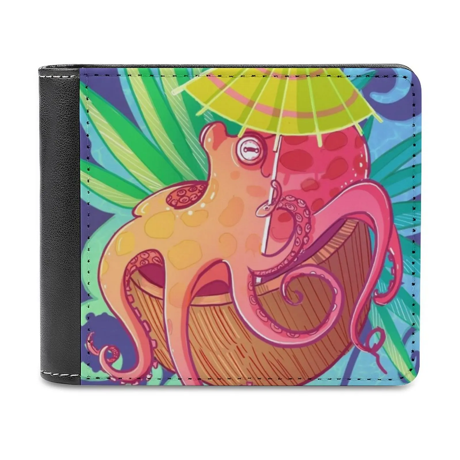 

Новые пляжные мужские кошельки Octopus из искусственной кожи, мужской кошелек высокого качества, мужской кошелек Rbstaycay, милый тропический оригинальный