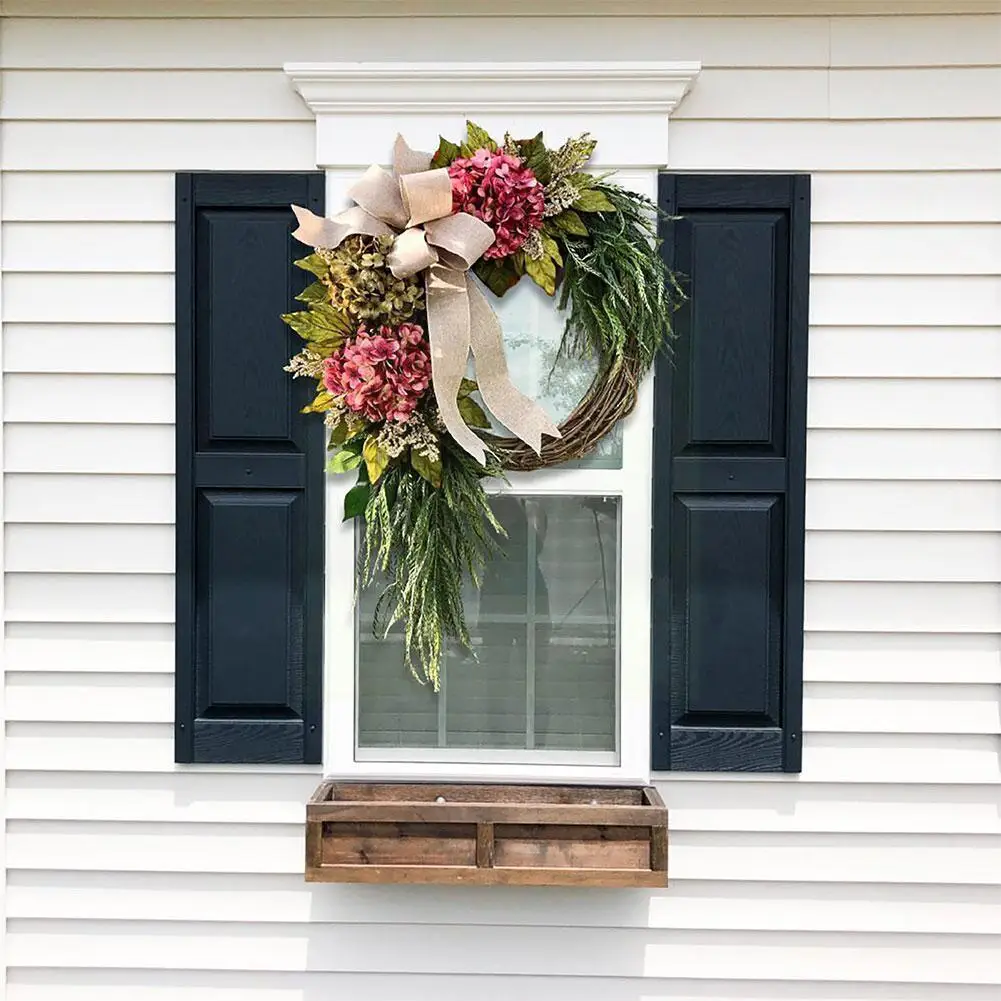 

Front Door Wreaths 40cm Large Garland Artificial Hydrangea Hanging Decor Wall Home Flower Wreaths Farmhouse Wreath Decorati J6P2