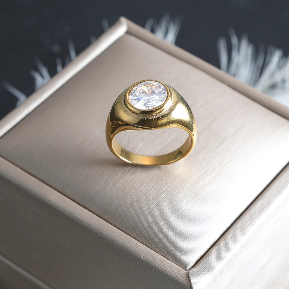 ZMfashion высококачественное кольцо из нержавеющей стали женское инкрустированное