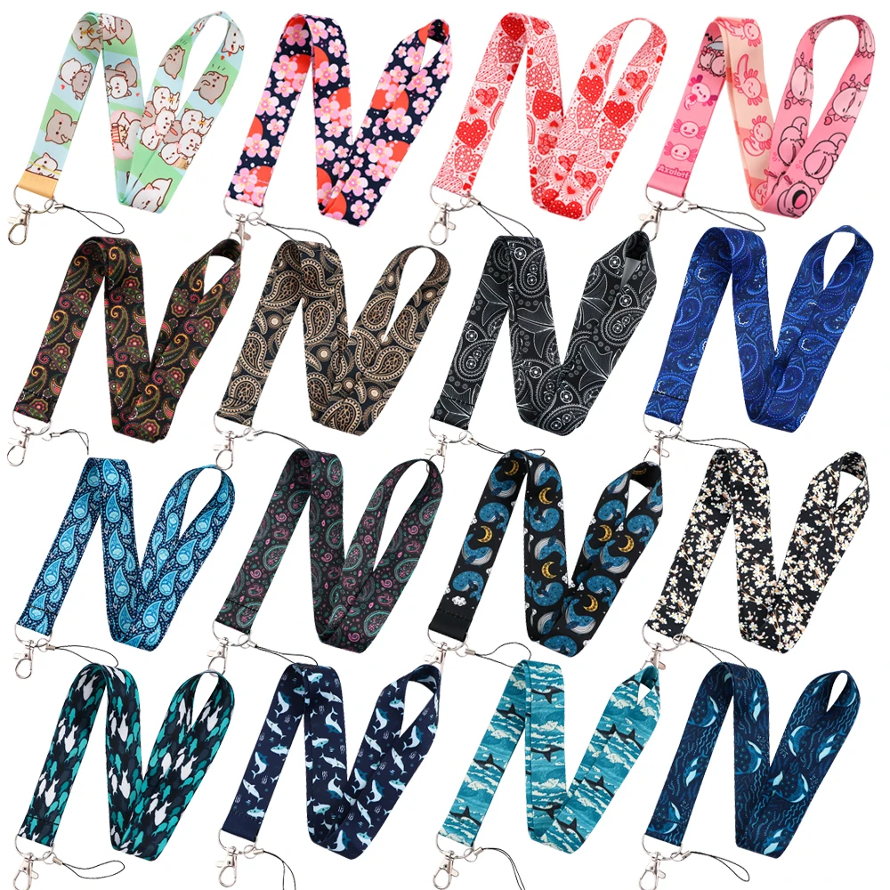 

Whale Bohemian Pattern Lanyard Credit ID Badge Holder Key Rings Bag Student Travel Bank Bus Business Card Cover Keychain