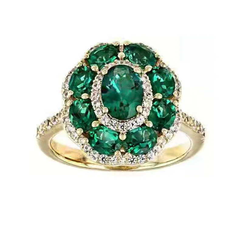

Emerald flower simple and exquisite light luxury ring