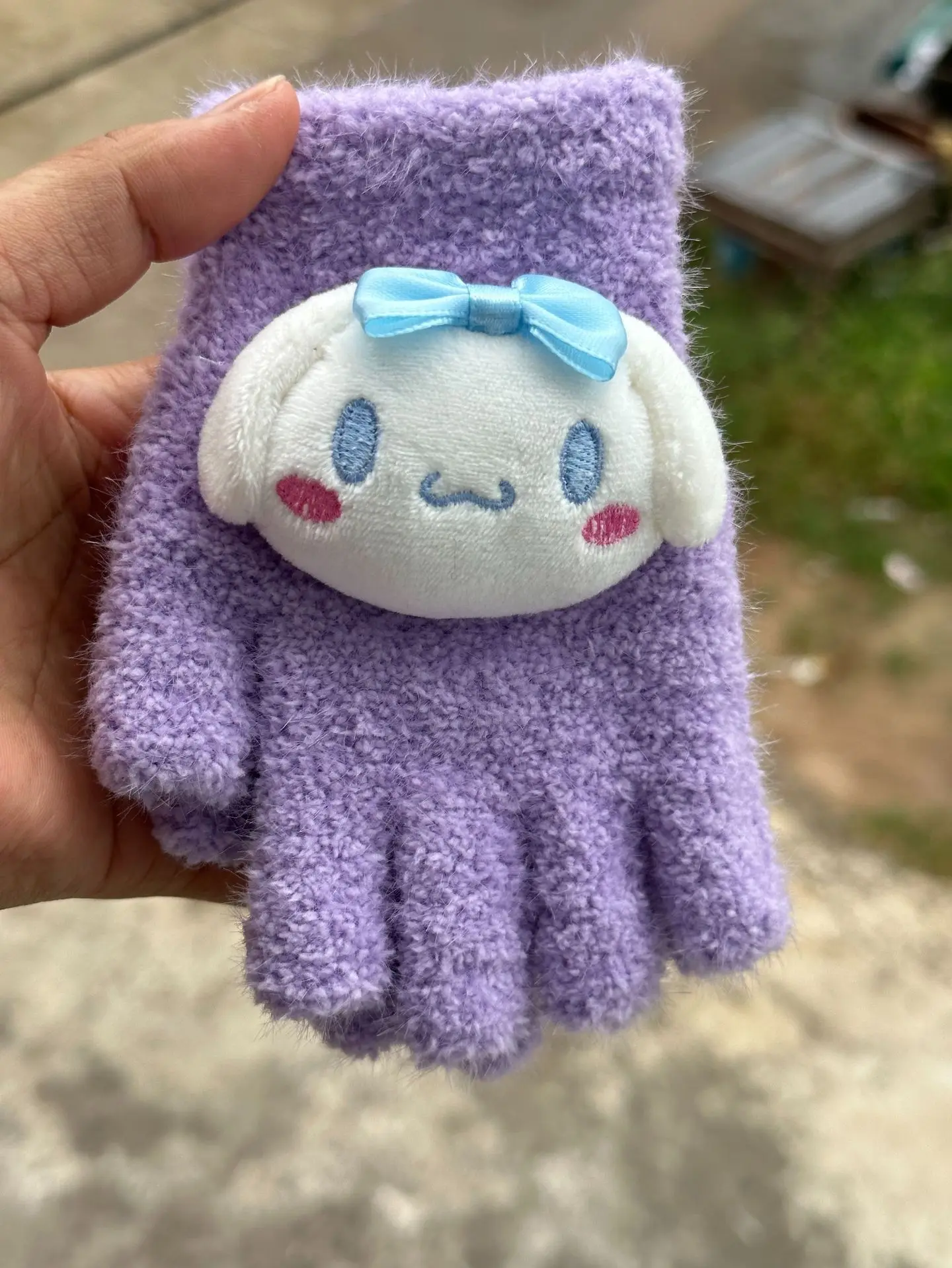 Sanrio Kuromi перчатки осень/зима теплая мелодия аниме рисунок коралловый бархат