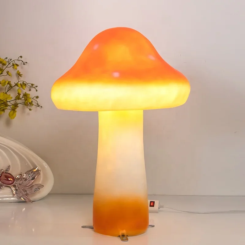 Рождественские украшения на солнечной батарее освещение в виде оранжевых грибов