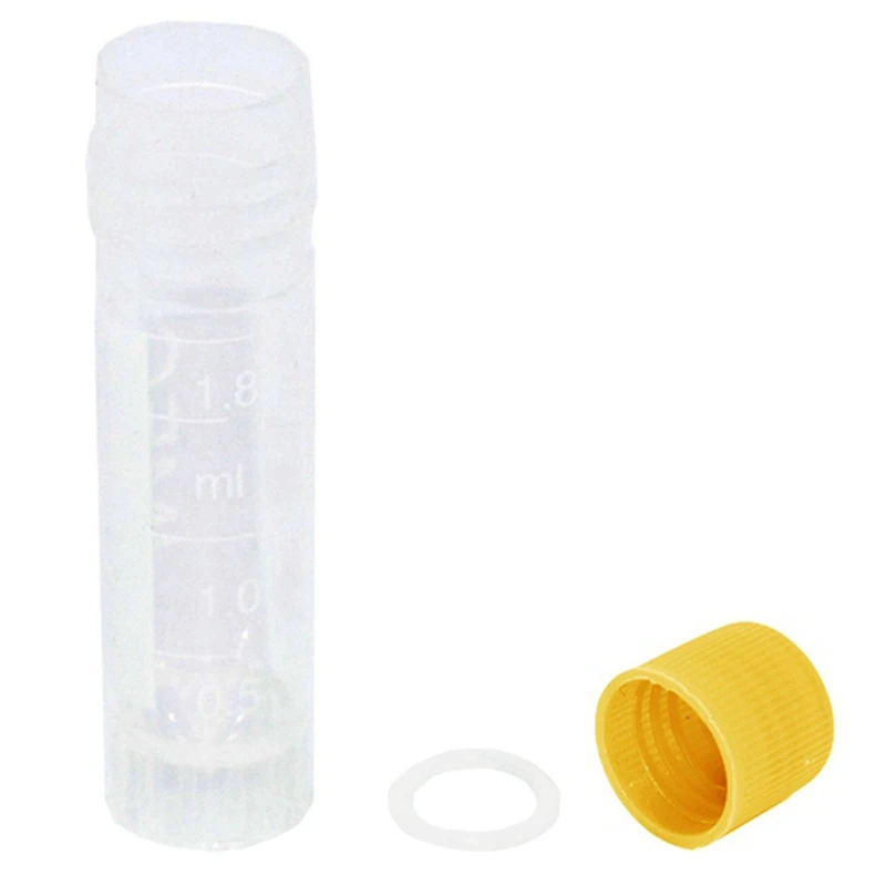 

500PCS 1.8 ML Graduated Centrifuge Tubes, Laboratory Cryovials, Orange Screw Cap Centrifuge Tubes For Analysis