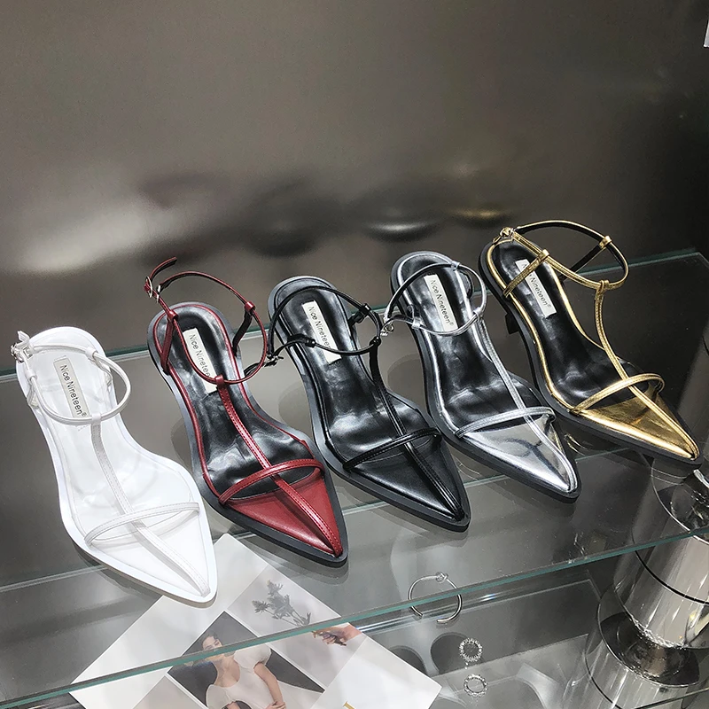 

Женские туфли-лодочки, сандалии на тонком высоком каблуке, роскошная женская обувь с острым носком, в Корейском стиле, бесплатная доставка, ...