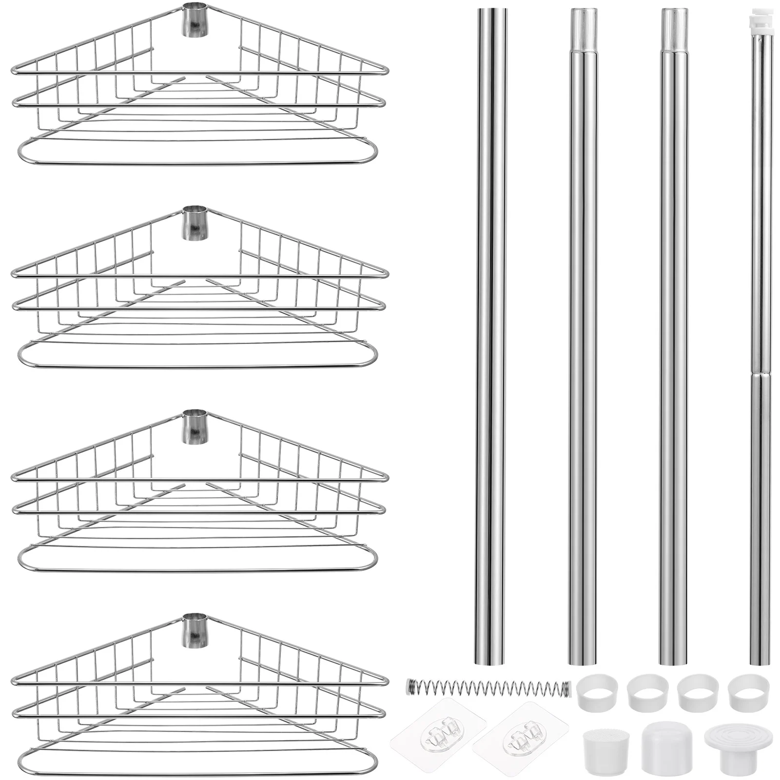 

Corner Shelf Rack Shower Storage Organizer Rack 4 Tier Shower Organizer Shampoo Holder