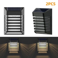 12pcs outdoor solar light breathingconstant mode waterproof led wall light fence lights for stair path backyard and corridors