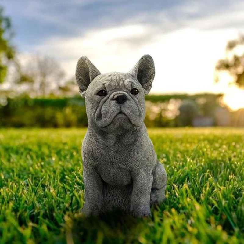 

Скульптура французского бульдога, скульптура собаки, уличная садовая полимерная декоративная такса для украшения дома, статуэтки для щенков