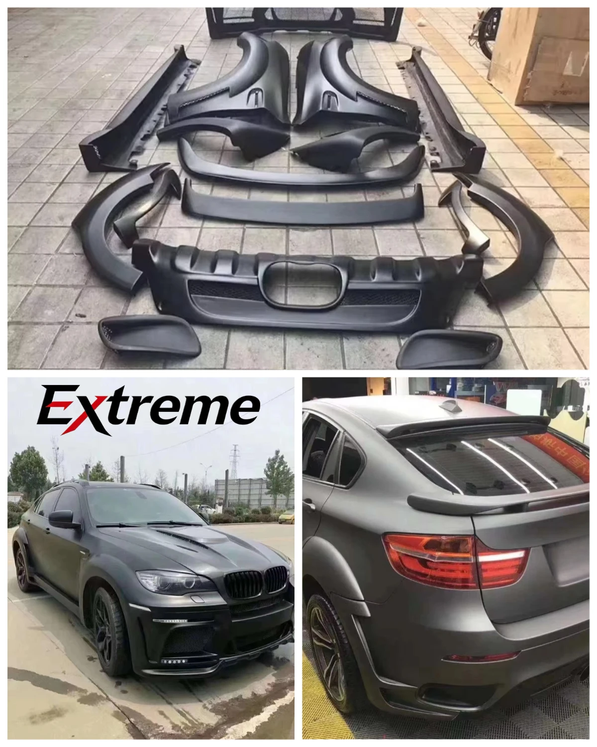 Фото Комплект расширения кузова из материала FRP для BMW X6 в стиле HAMANN: расширители колесных арок, боковые пороги. Поддержка индивидуальной настройки. №1