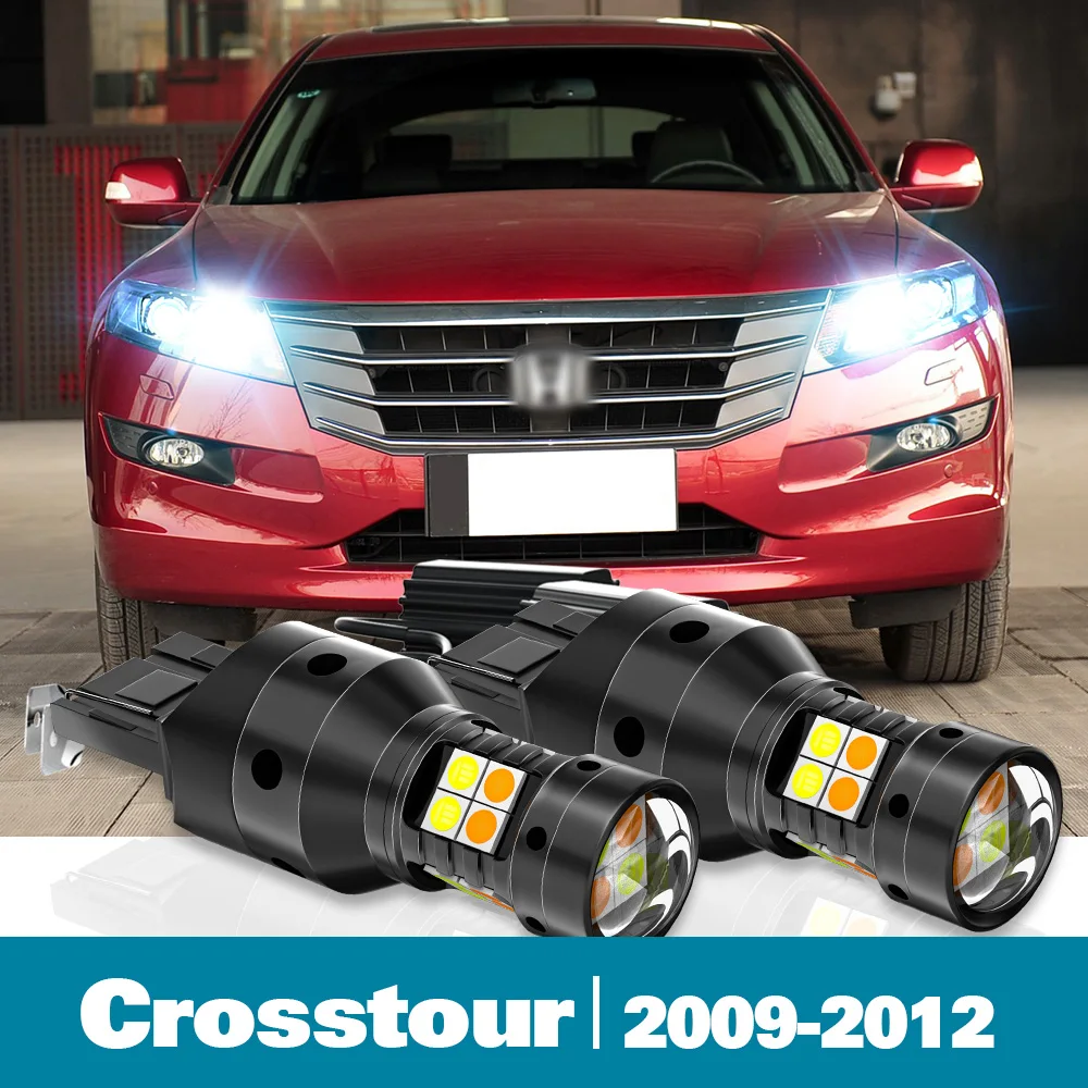 

2pcs LED Dual Mode Turn Signal+Daytime Running Light DRL Canbus For Honda Crosstour Accessories 2009-2012 2010 2011