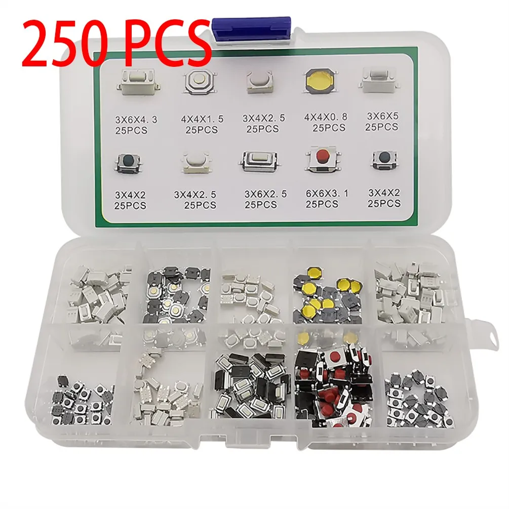 

10 Value Tactile Push Button Switch Assortment Kit Car Kit Micro Momentary Tact Remote Control Push Button Switches