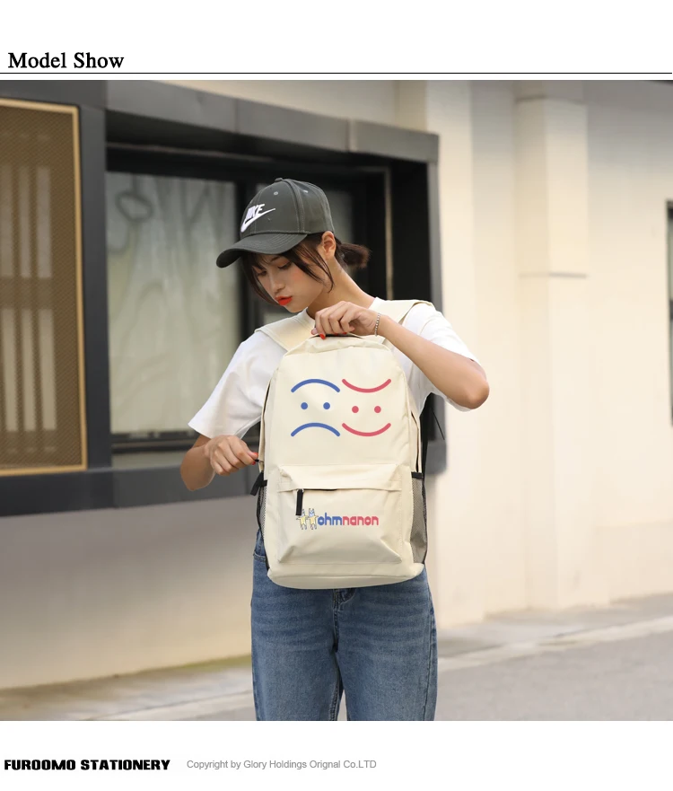 New Thailand Stars Drama BadBubbySeries OHM NANON PAT PRAN Handbag Smiley Cartoon Backpack School Bag |