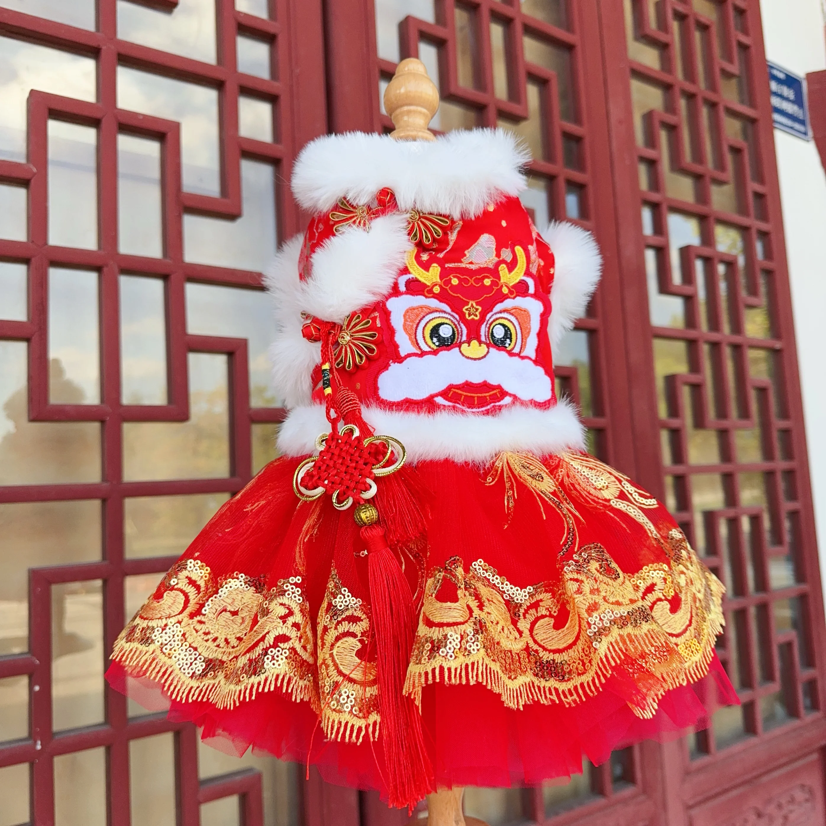 Зимняя новогодняя одежда для щенков роскошная модная толстая плюшевая с принтом