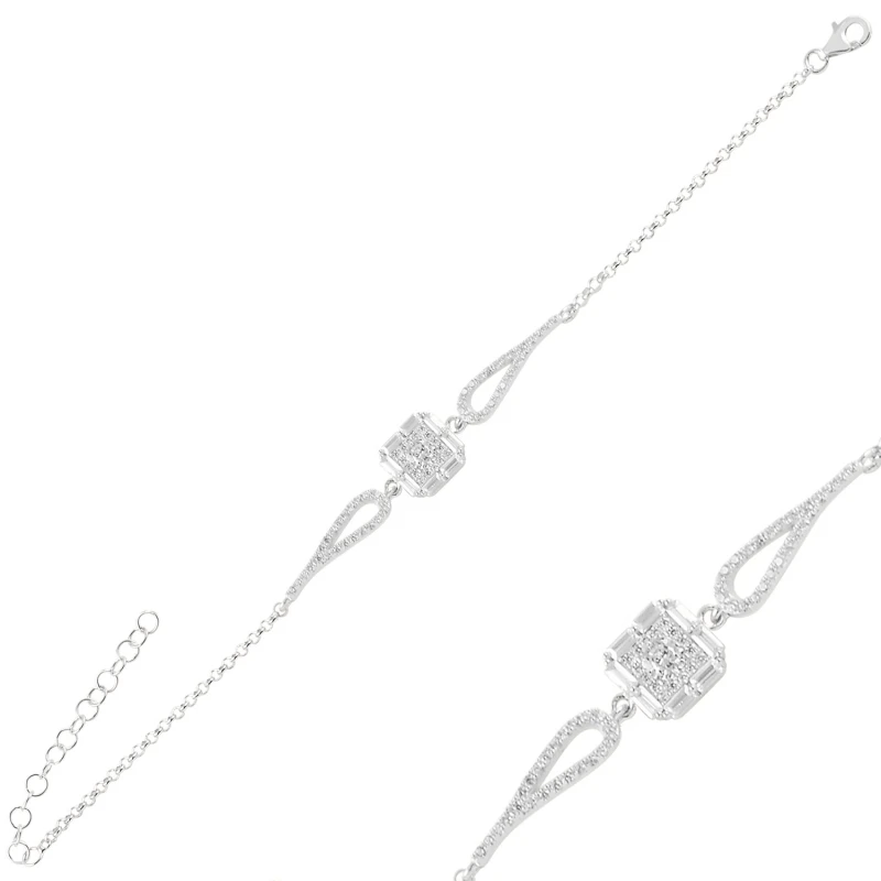 

Silver 925 Sterling Baget Zircon Cubic Zirconia Bracelet