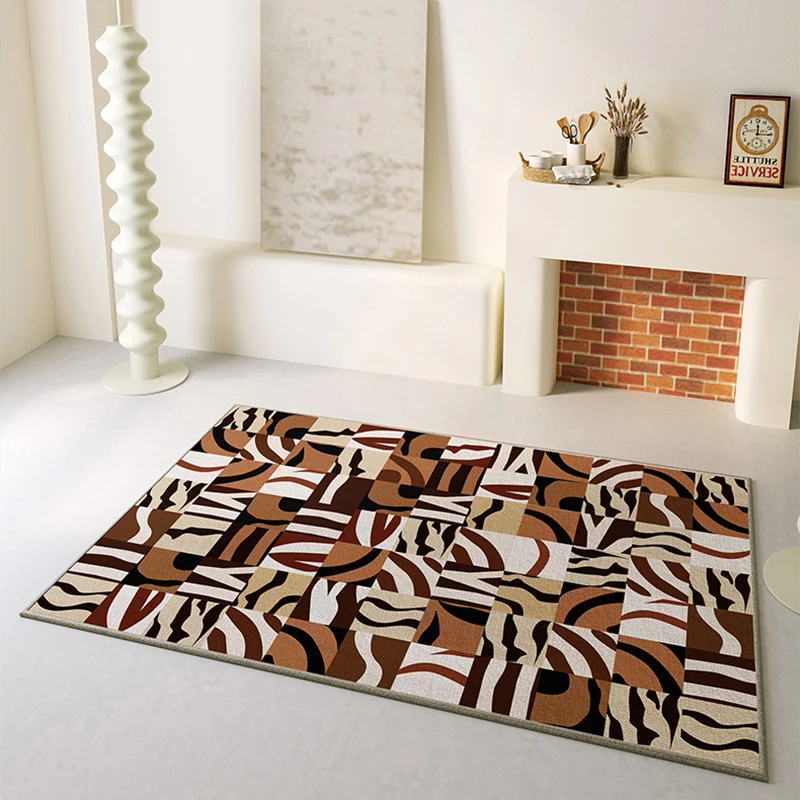 

Boho Style Abstract Luxury Carpet Villa High-End Floor Mat French Living Room Coffee Table Non-Slip Washable Large Area Rugs