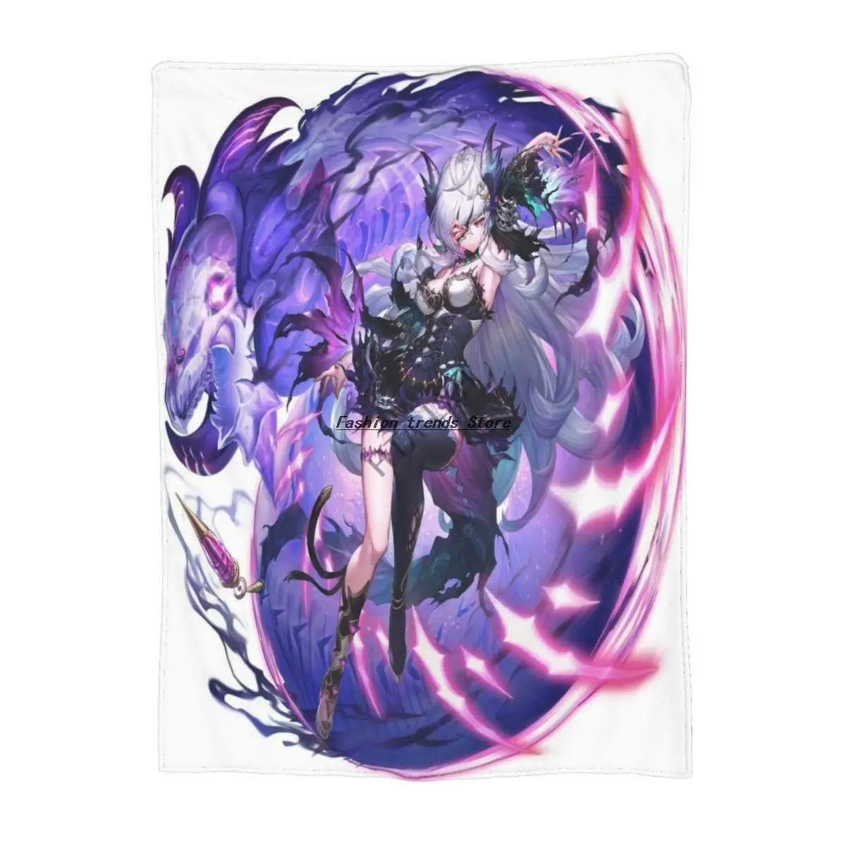 

Anime Divine Gate Yemengarde Cartoon Print Flannel Fleece Blanket Soft Sherpa Blanket Lightweight Sofa Bed Blanket