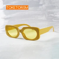 toketorism vintage rectangle sunglasses uv400 women glasses square sun glasses shades female 9435